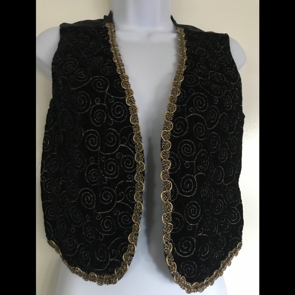 Vintage JUDY KNAPP CALIFORNIA ,size M black velvet like vest! - Picture 3 of 16